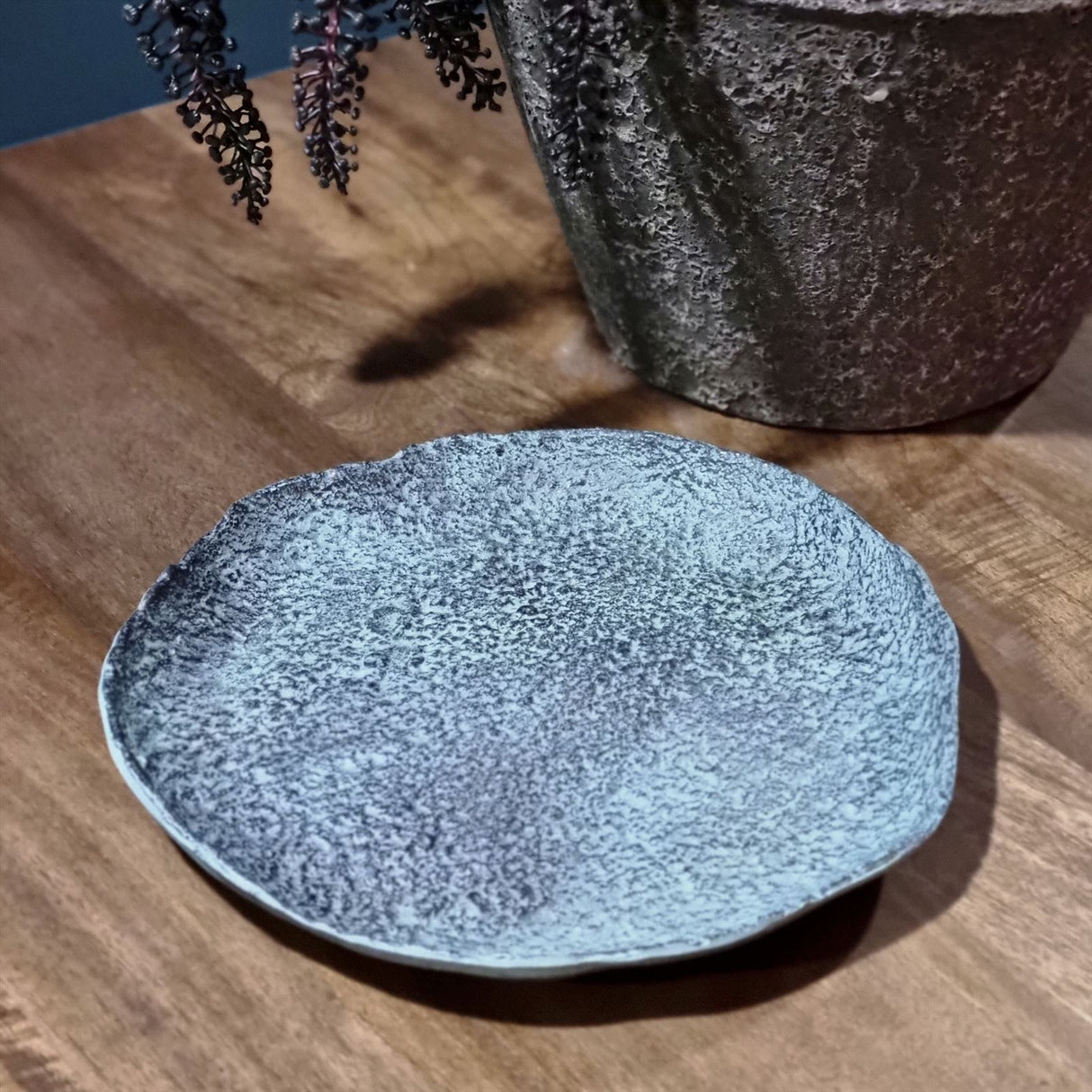 Blue Patina Decorative Plate