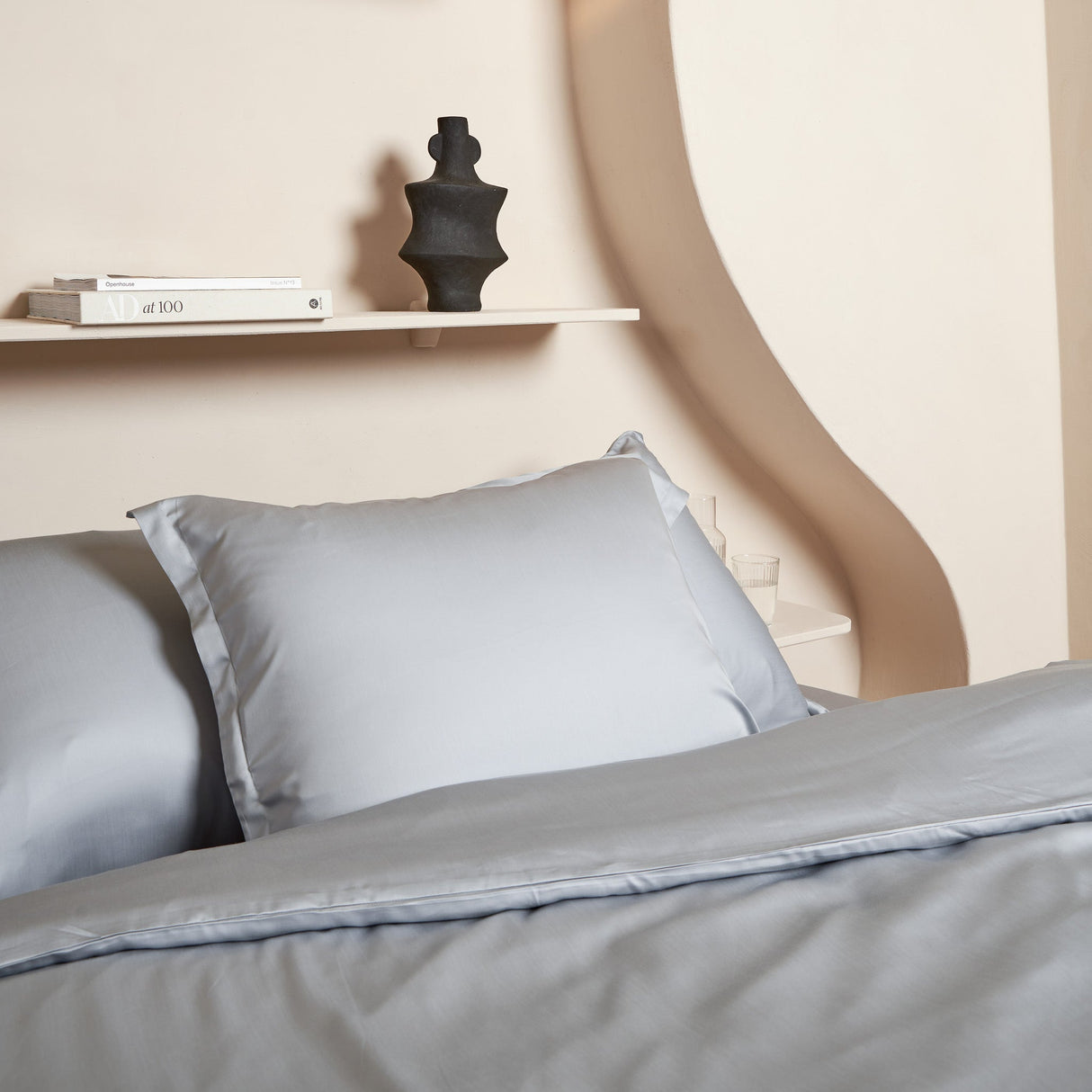 TENCEL™ - Sateen Kussensloop Grijs Blauw