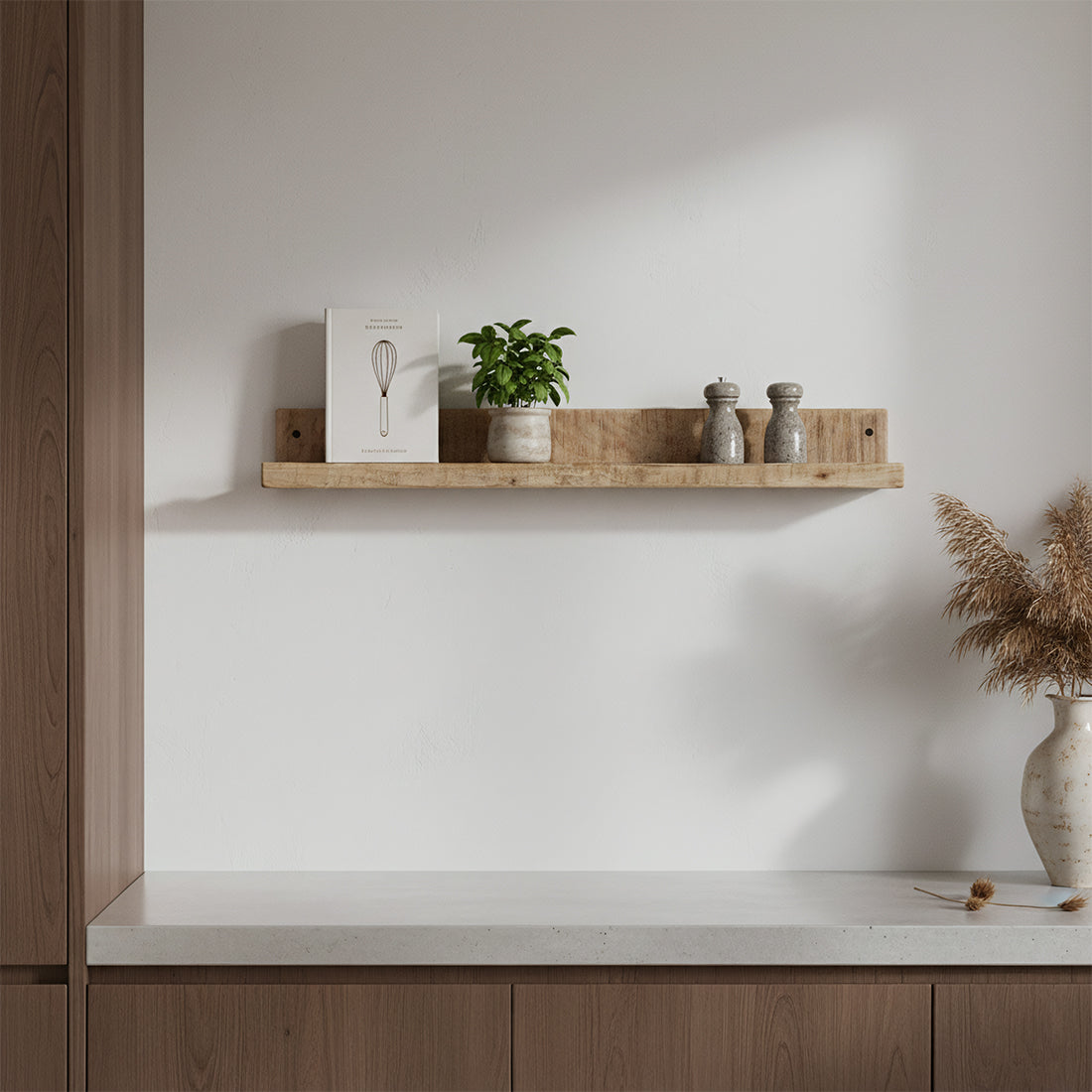 Mangohouten wandplank - Fotolijstplank - 75x8x8 cm