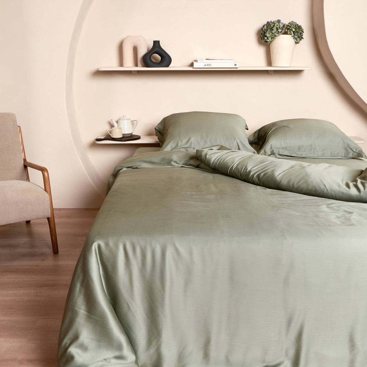 Bamboe Kussensloop Olijfgroen