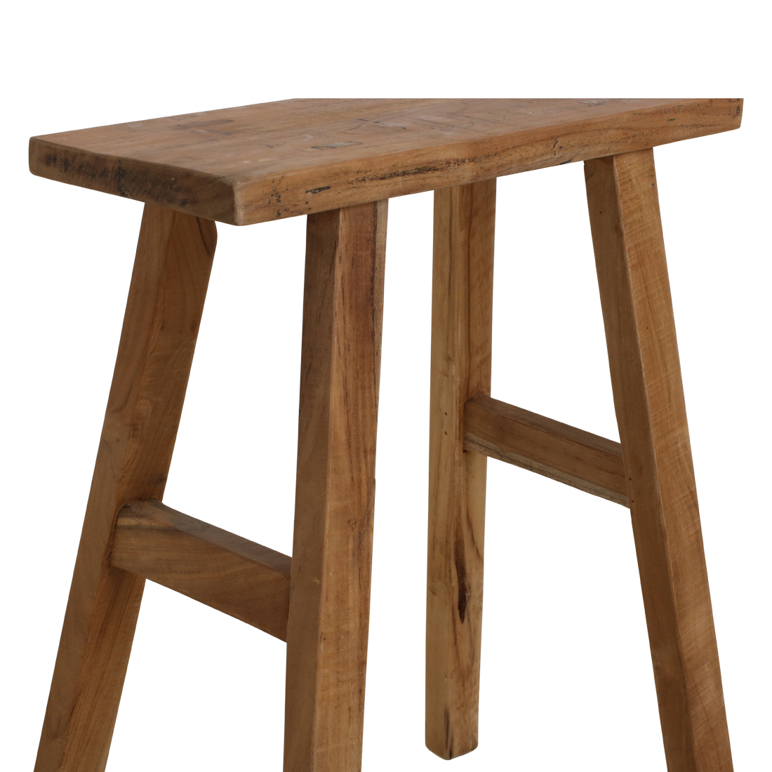 Java carpenter bijzettafel/bankje - Gerecycled hout - 40x17x50 cm