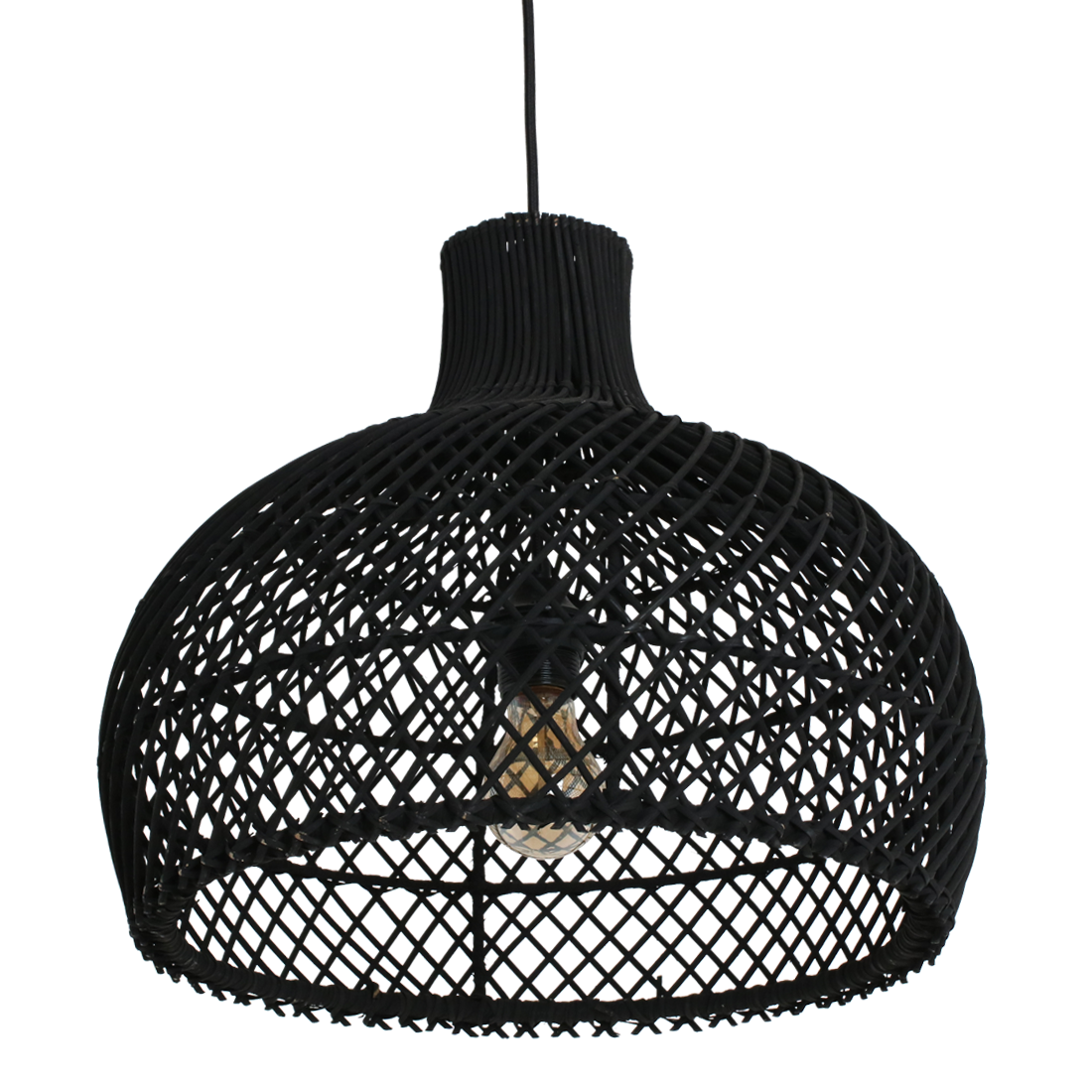 Maze rotan hanglamp zwart - Ø 42x36 cm