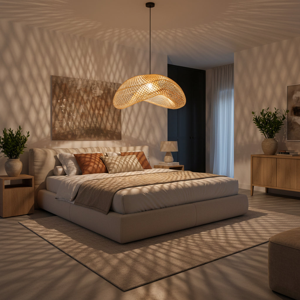 Maze rotan hanglamp organic XL - Ø 75x31 cm