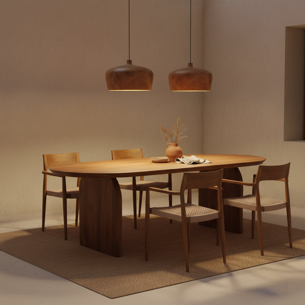 Sirocco teakhouten hanglamp Dome - Ø 30x20 cm