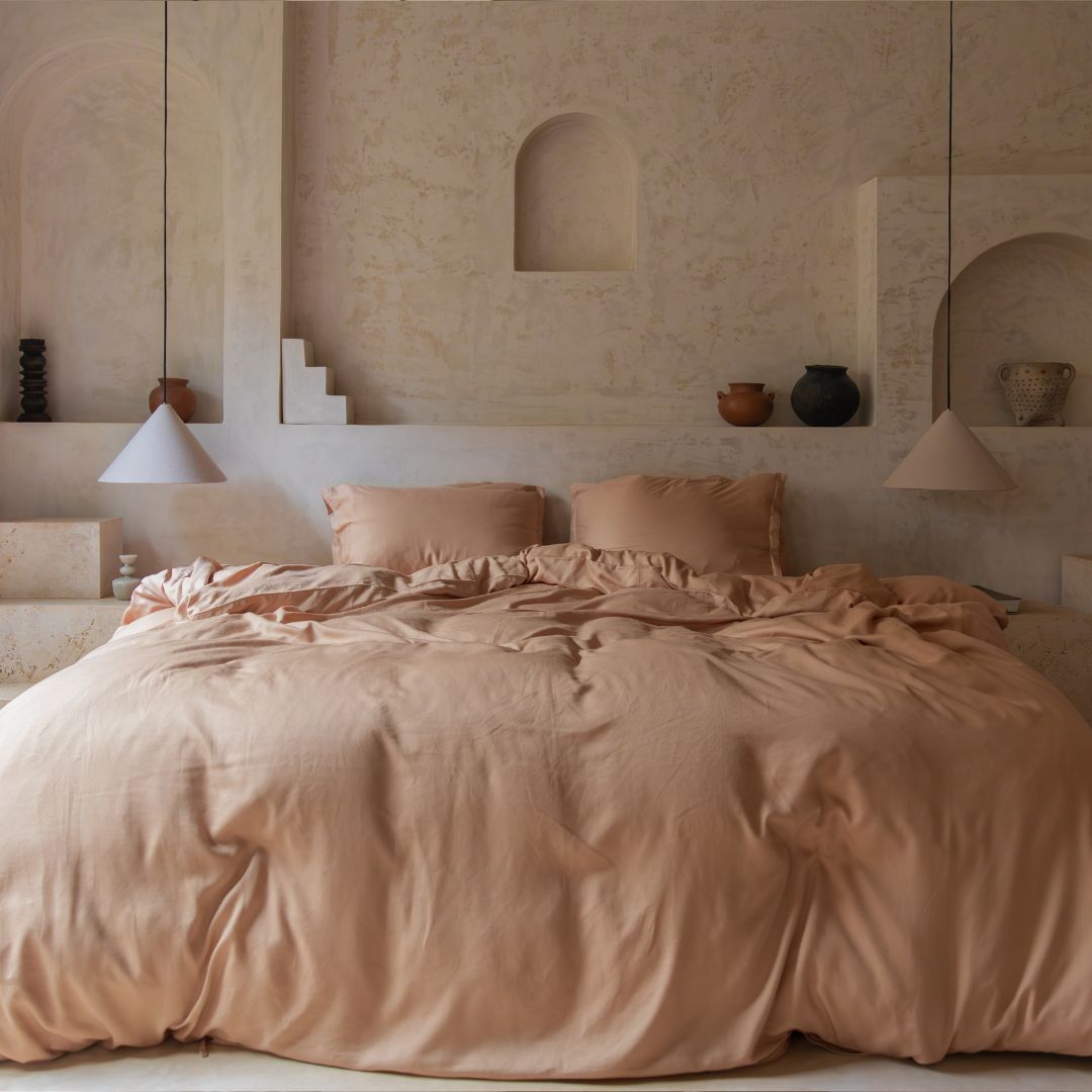 Tencel dekbedovertrek peach