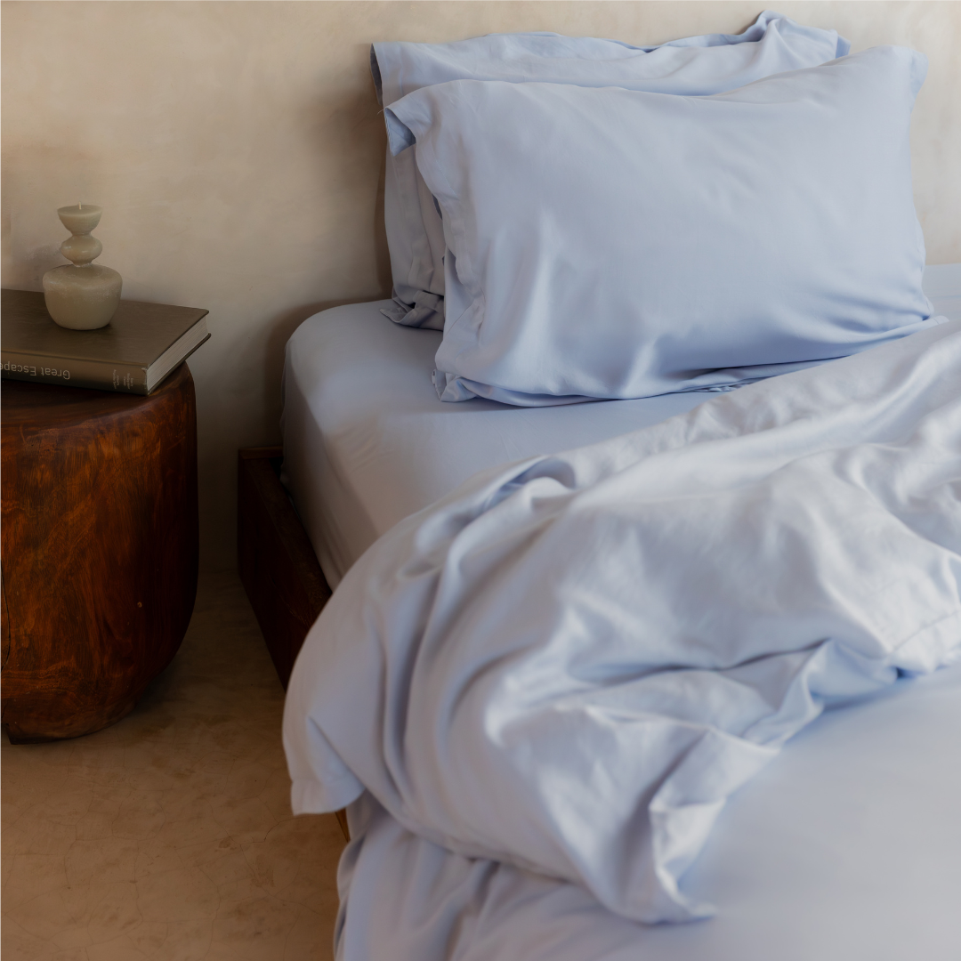 Tencel dekbedovertrek licht blauw