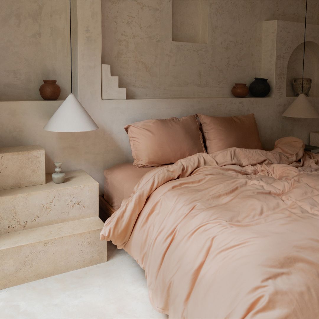 Tencel dekbedovertrek peach