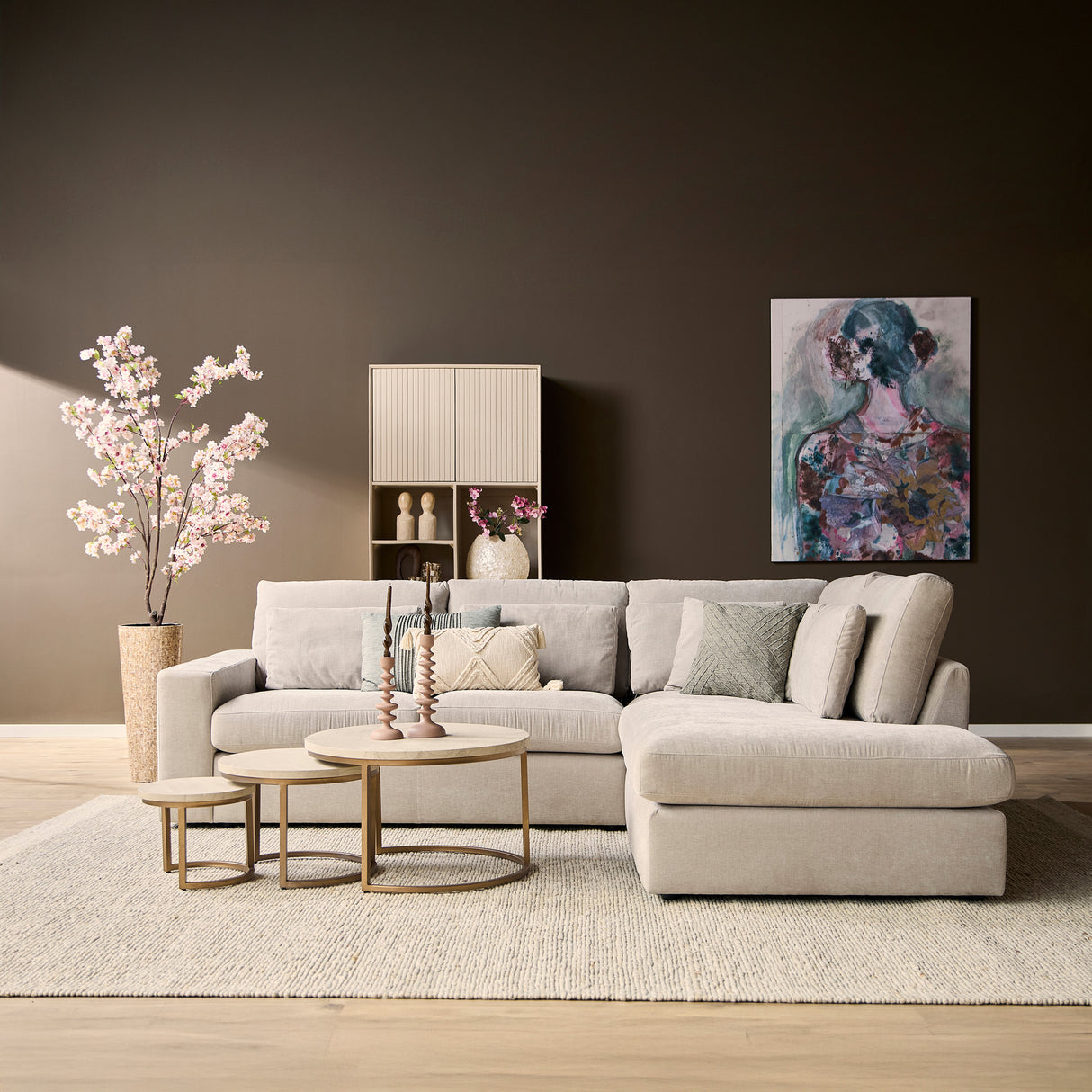 MySofa Jesse | 2,5 zits + Ottomane Rechts | Beige