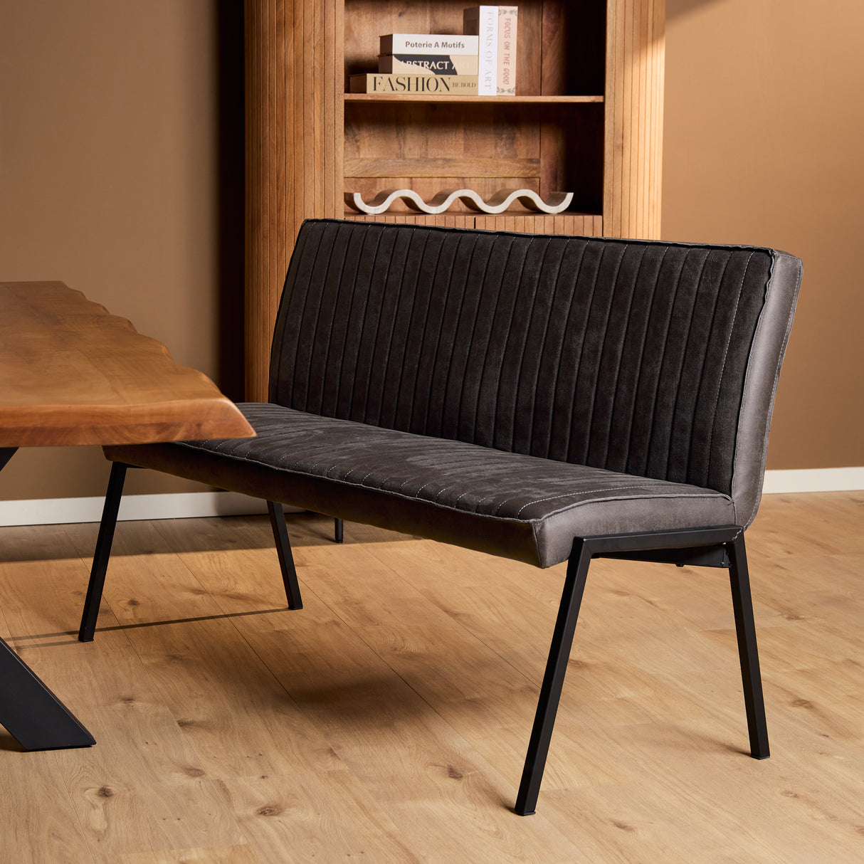 Eetkamerbank Tivoli Bull | 155 cm | Antraciet