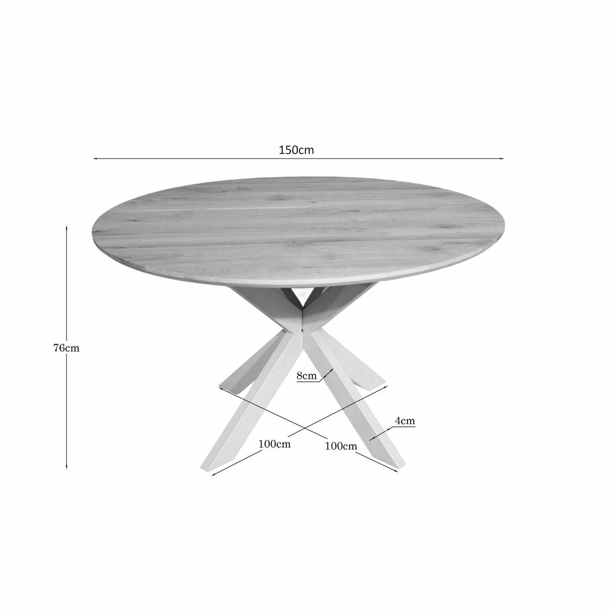 Eiken eettafel Ferris | Rond 150 cm | Naturel | Poot Sand