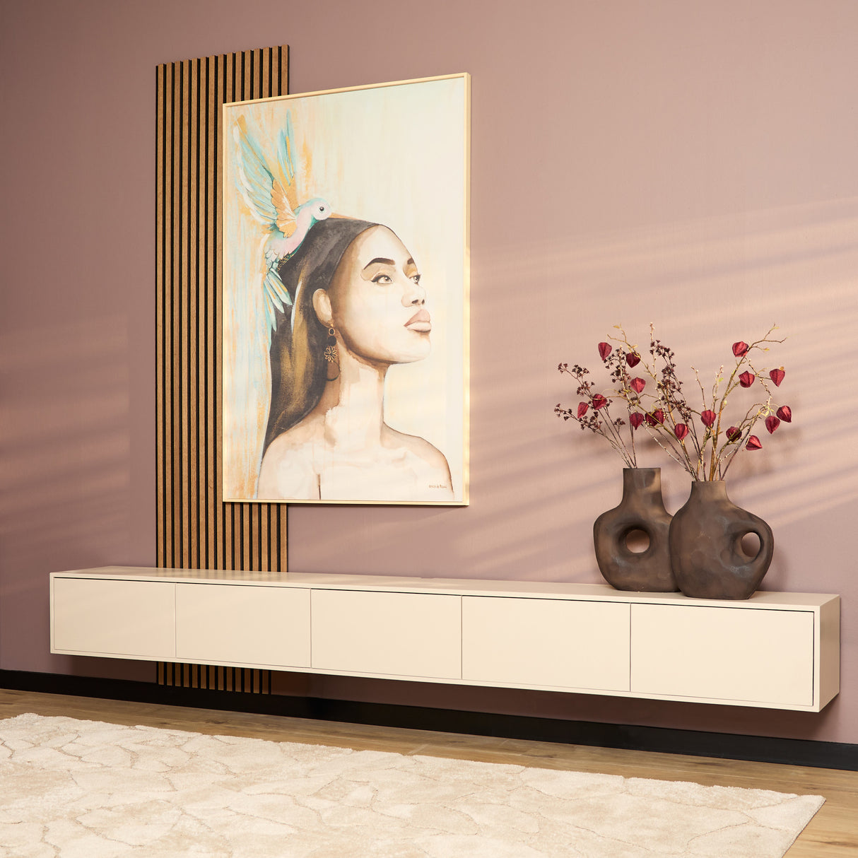 Zwevend tv meubel Vision Sand | 280 cm