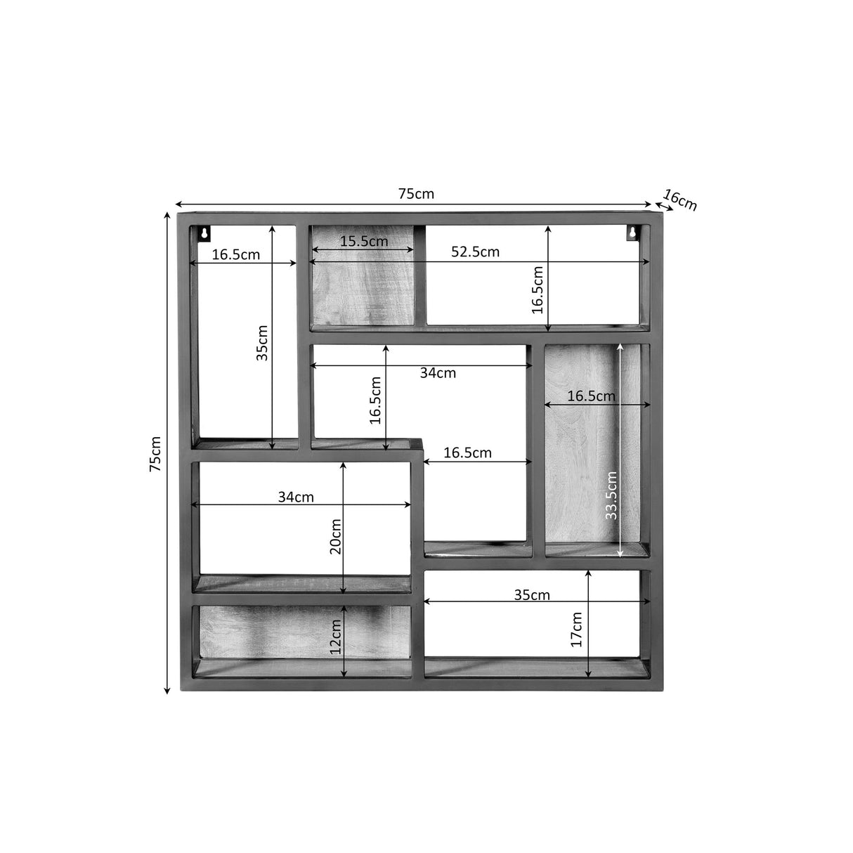 Wandrek Dakota | 75 cm | Vierkant