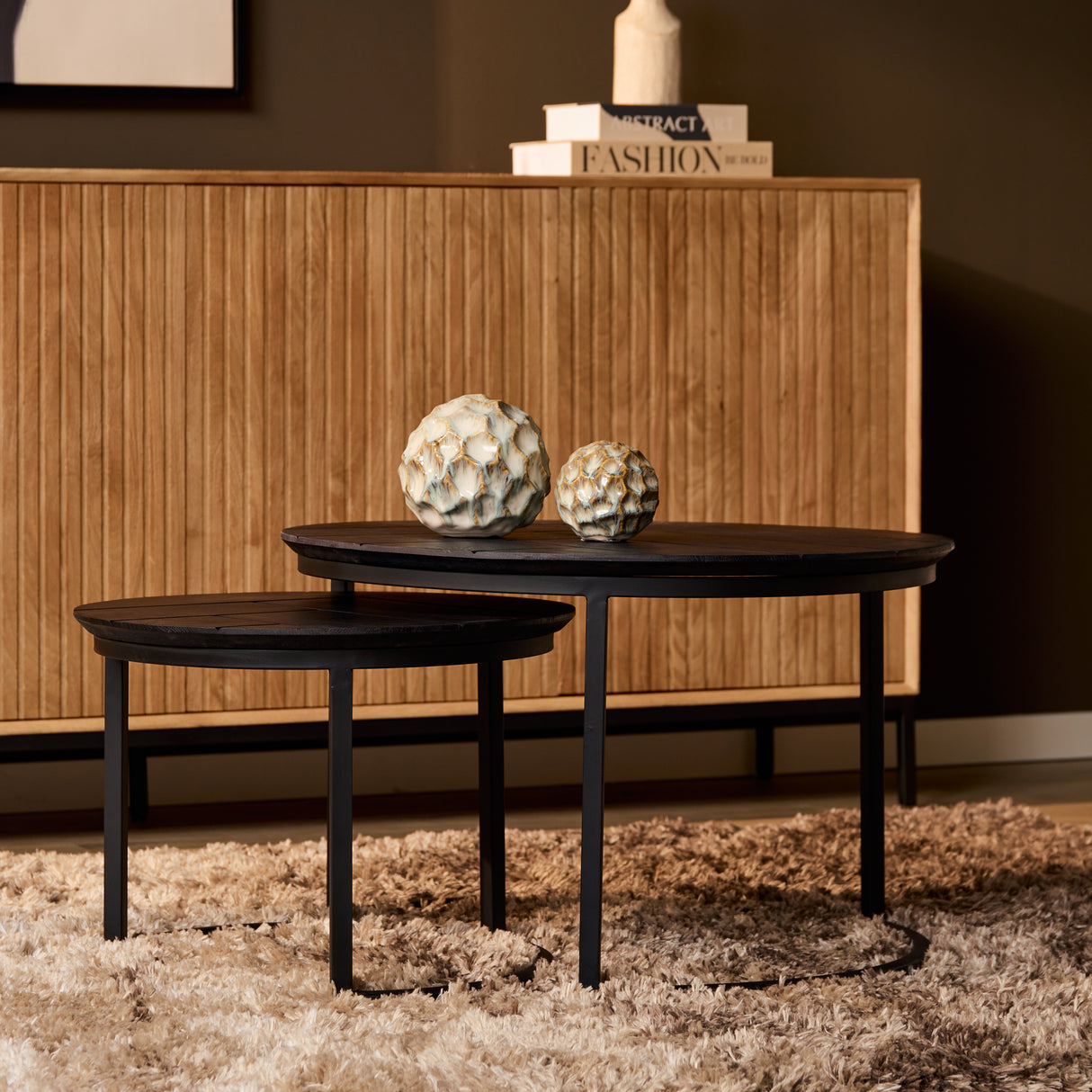 Salontafel Otik Black Oak | 70 cm | set van 2