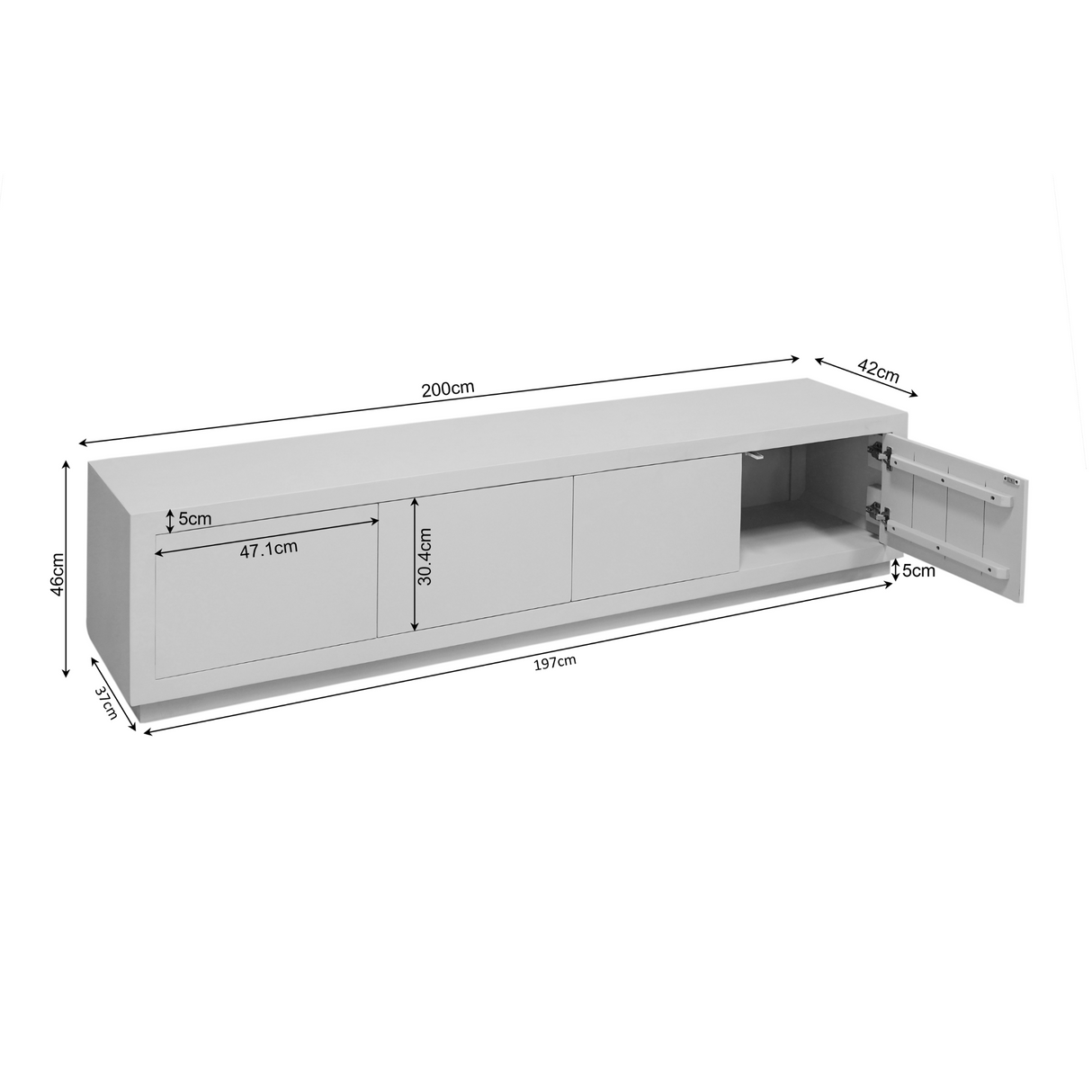 Tv meubel Brussel Brown | 200 cm