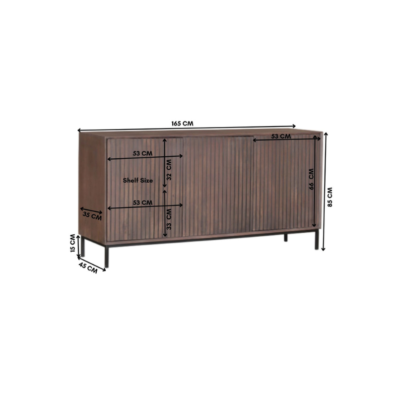 Dressoir Madison Walnoot | 165 cm