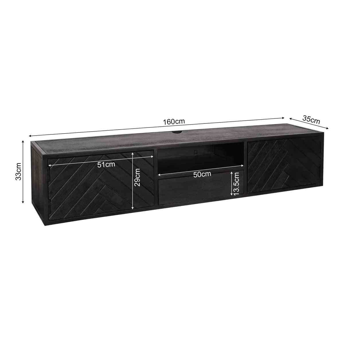 Zwevend tv meubel New York | 160 cm