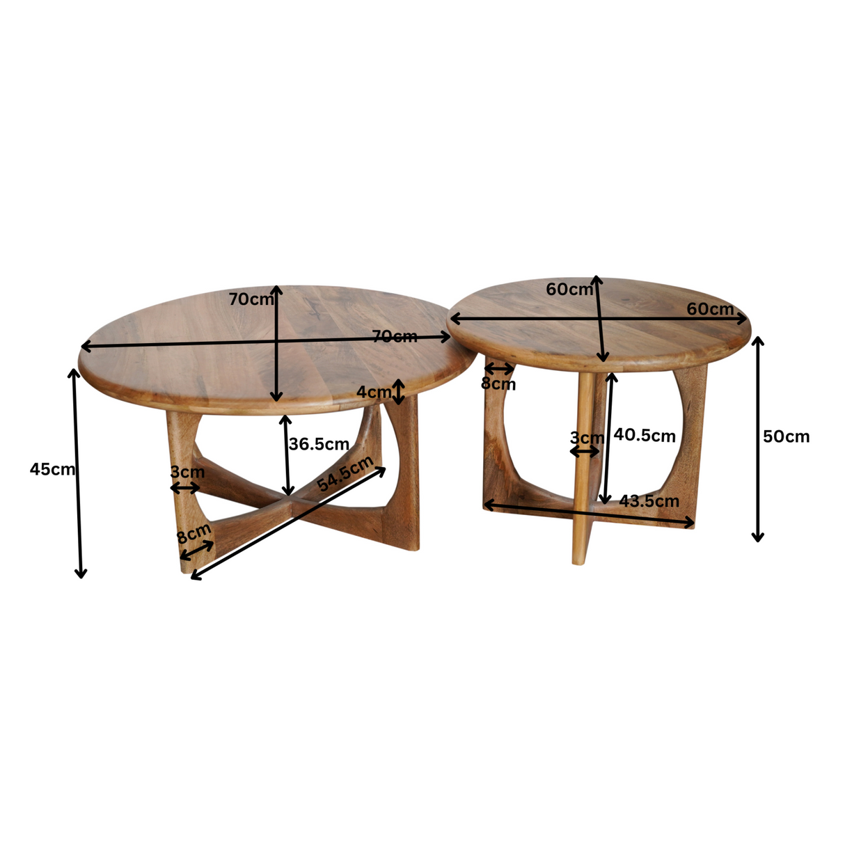 Bijzettafel Milou | Naturel | 60 cm