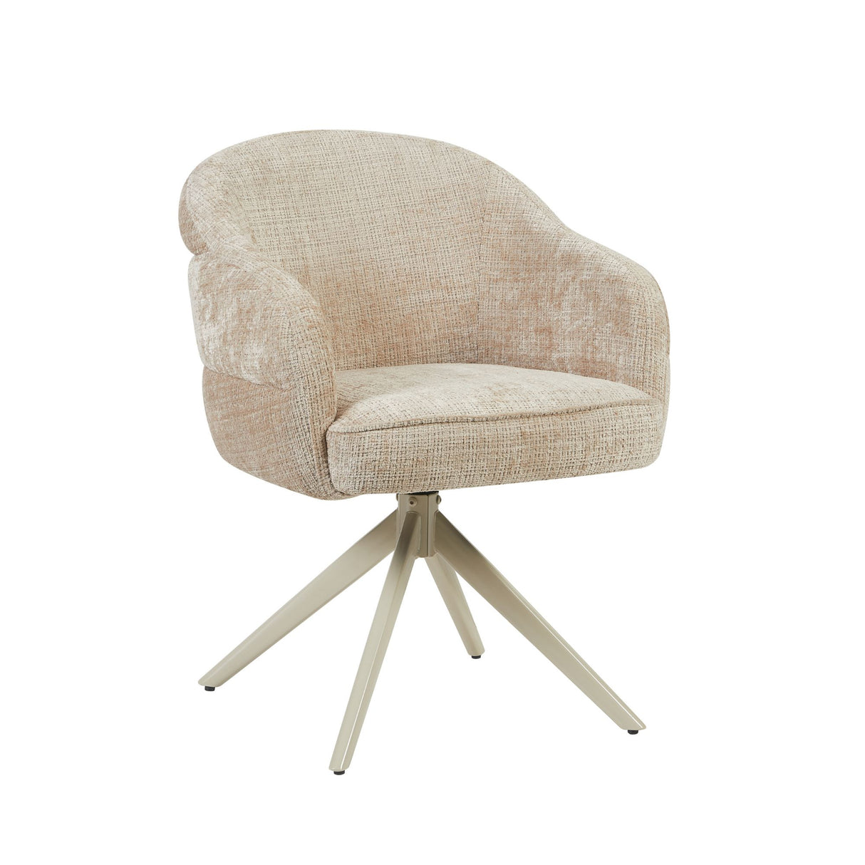 Eetkamerstoel Bella | Beige | Poot Sand | Met armleuning