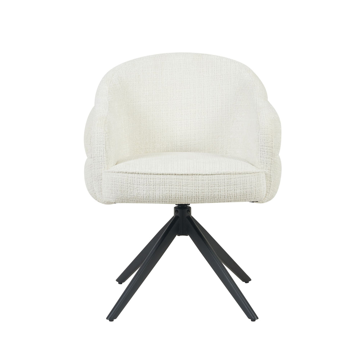 Eetkamerstoel Bella | Off White | Poot Black | Met armleuning