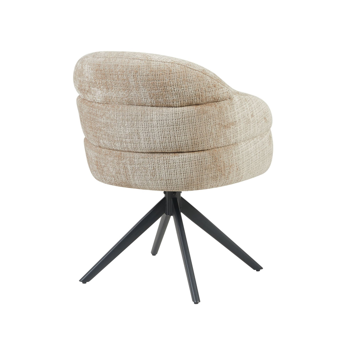 Eetkamerstoel Bella | Beige | Poot Black | Met armleuning