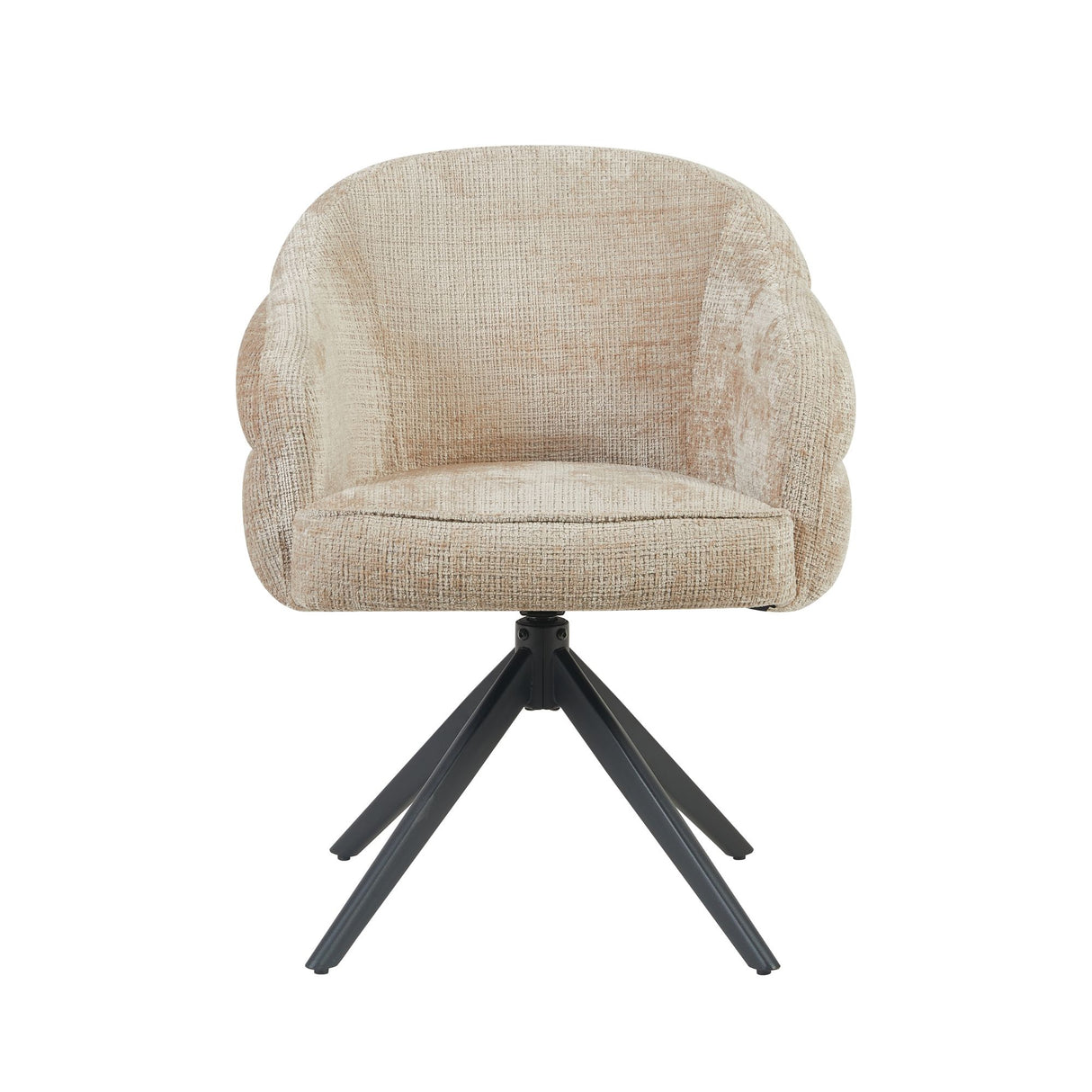 Eetkamerstoel Bella | Beige | Poot Black | Met armleuning