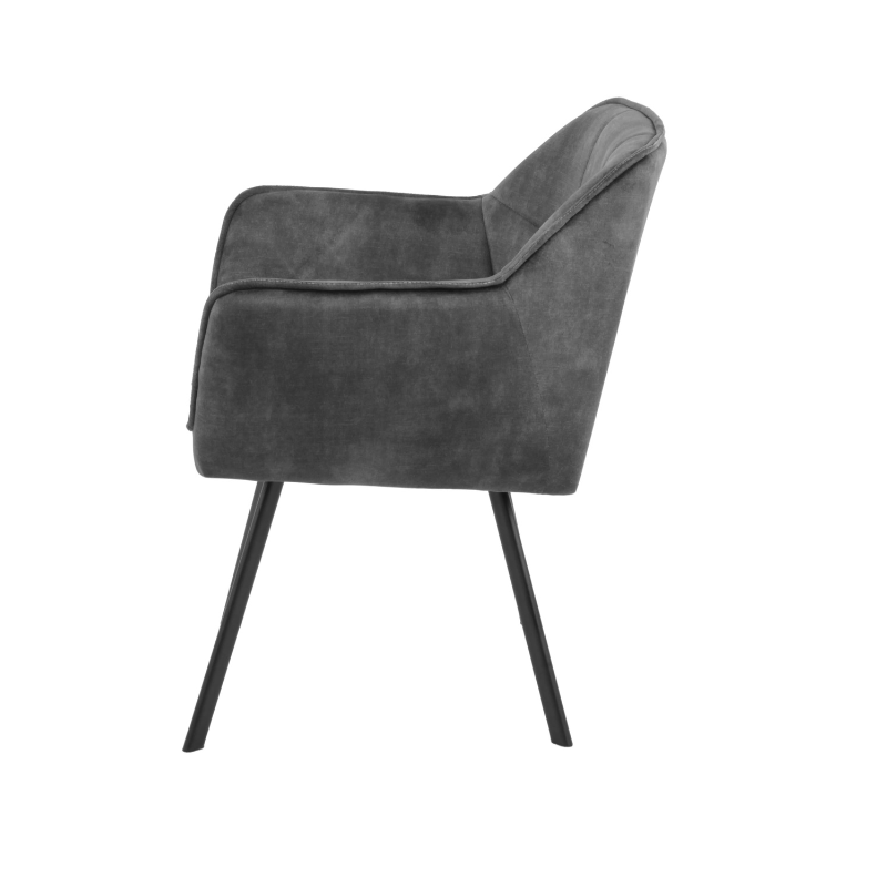 Eetkamerstoel Emma | Velvet Dark Grey (set of 2)