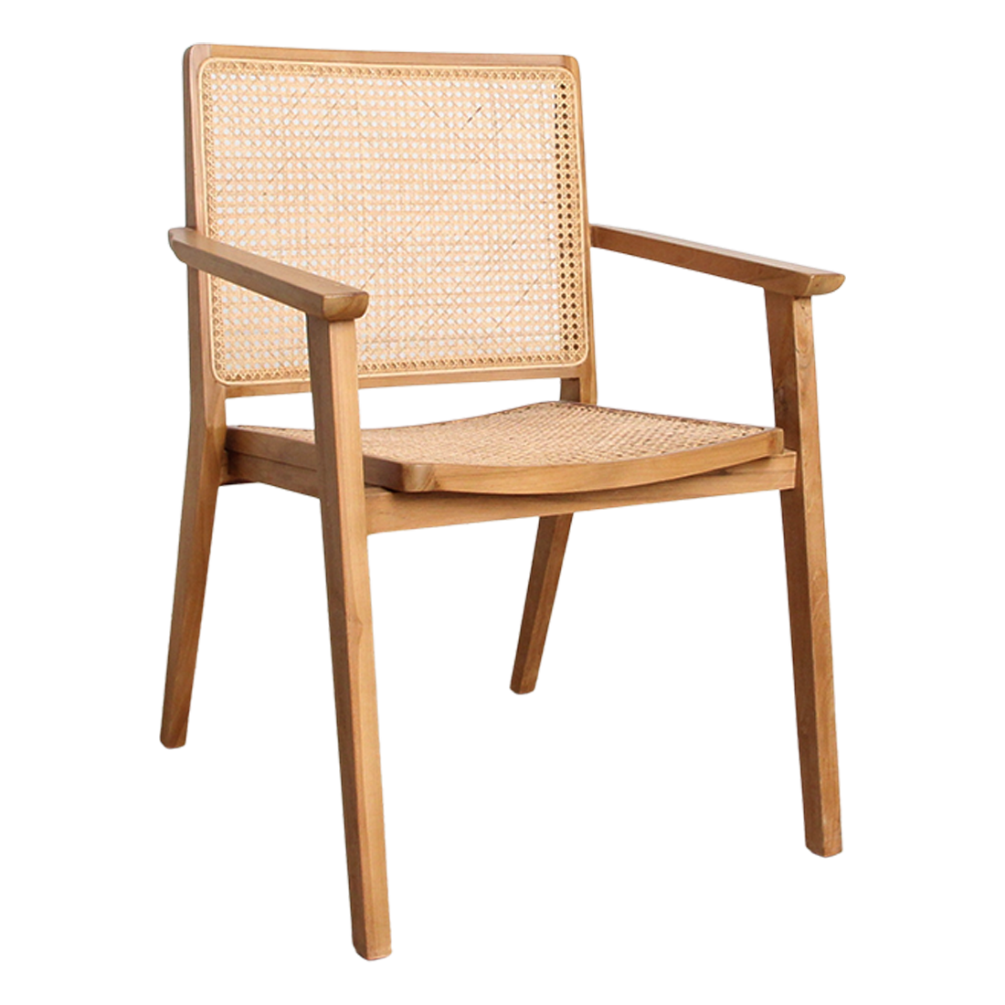 Nova teak eetkamerstoel met armleuning (set of 2)