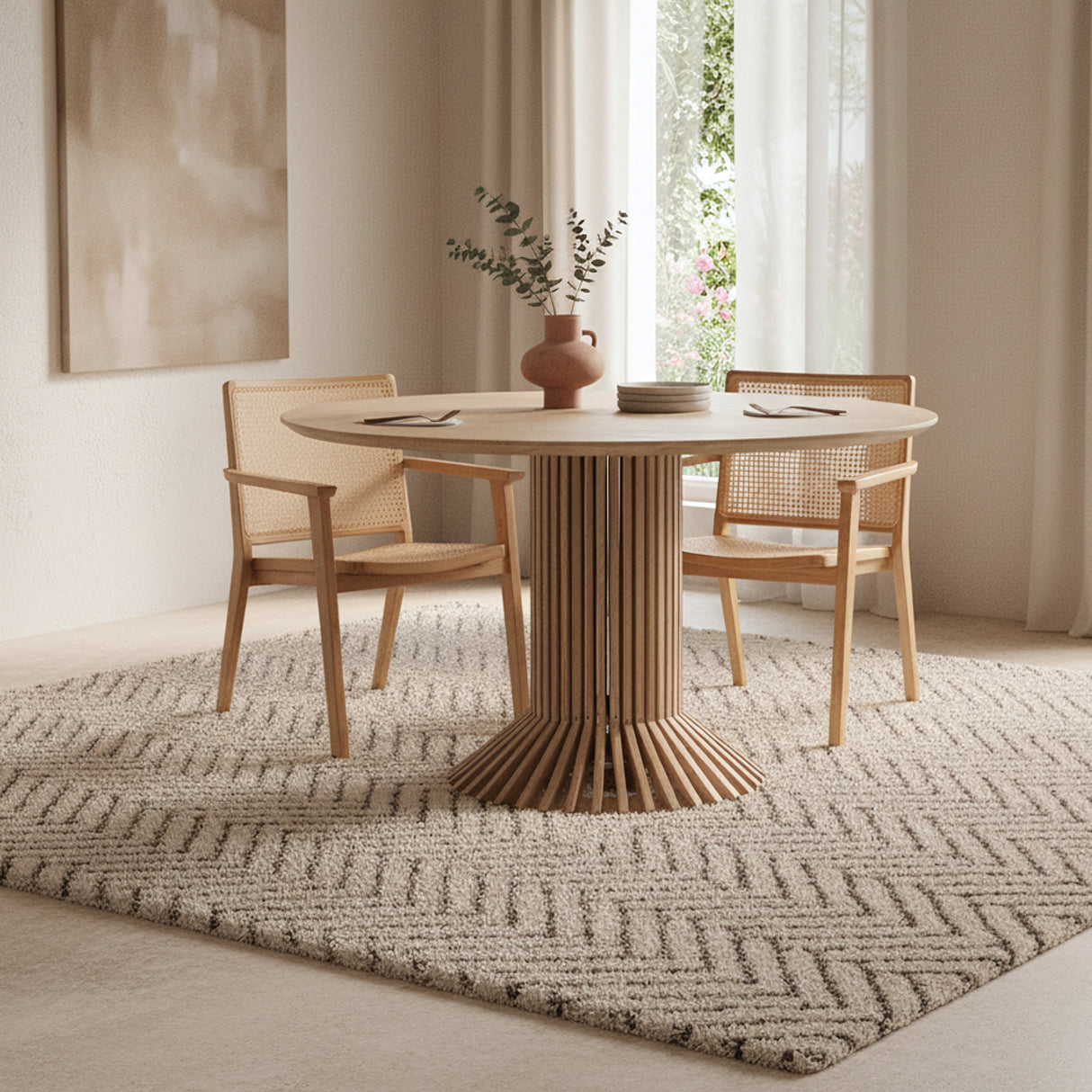 Nova teak eetkamerstoel met armleuning (set of 2)