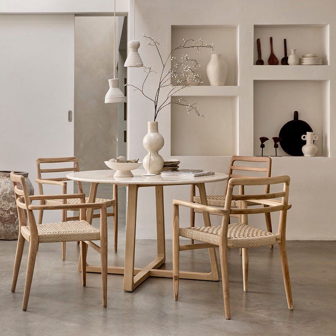 Verano teak tuinstoel met armleuning - Naturel (set of 2)