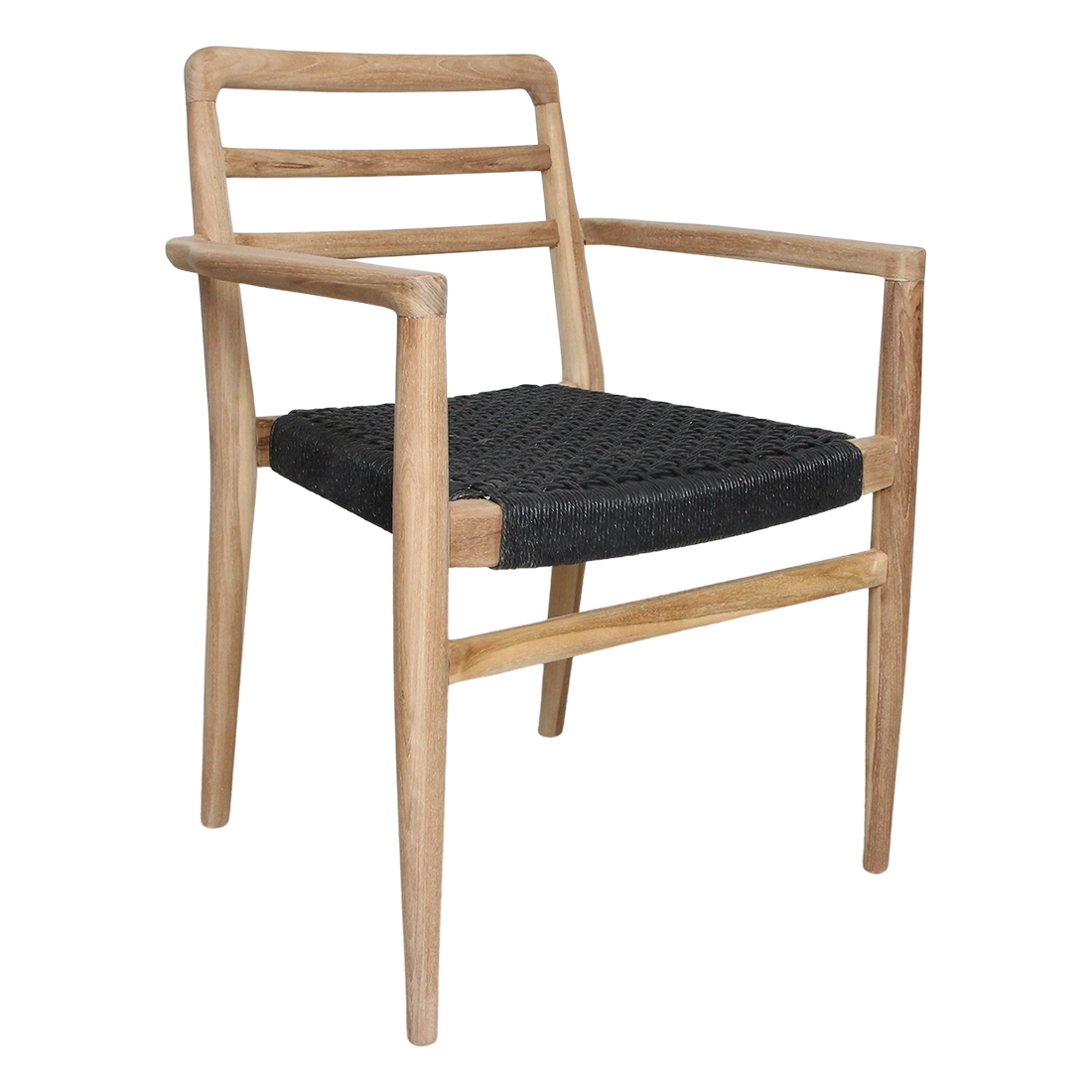 Verano teak tuinstoel met armleuning - Zwart (set of 2)