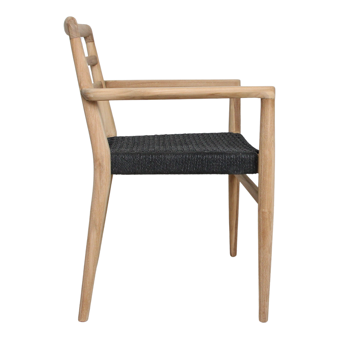 Verano teak tuinstoel met armleuning - Zwart (set of 2)