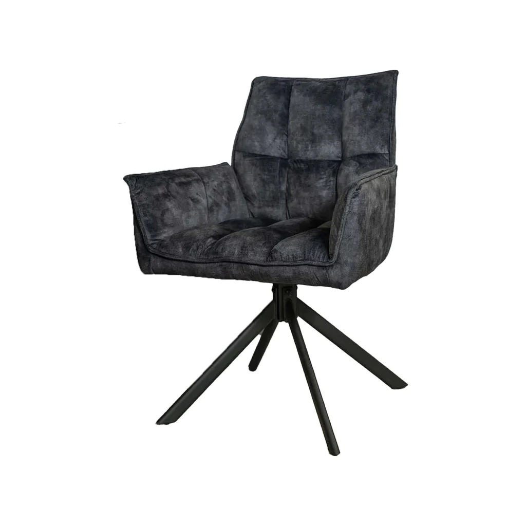 Eetkamerstoel Dani | Velvet Antraciet (set of 2)