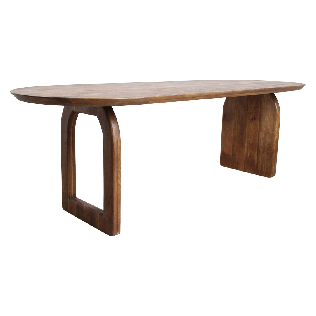 Bullnose dining table - brown - 180 - mix base