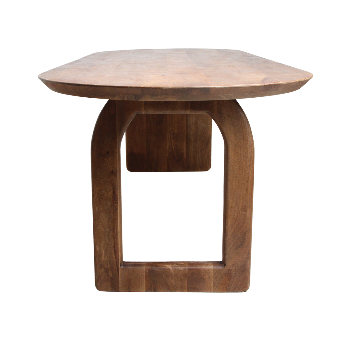 Bullnose dining table - brown - 180 - mix base