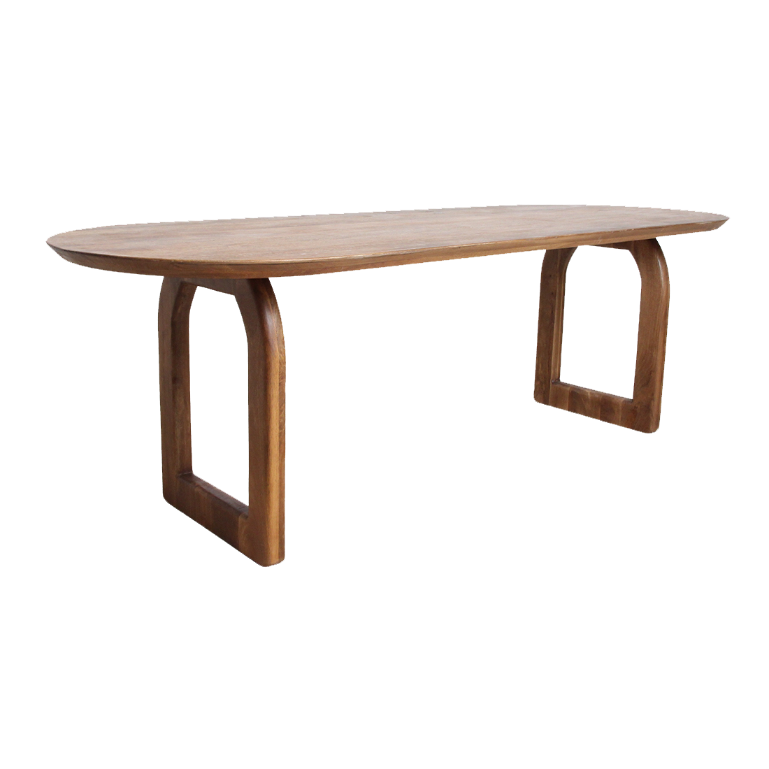Bullnose dining table - brown - 200 - open base