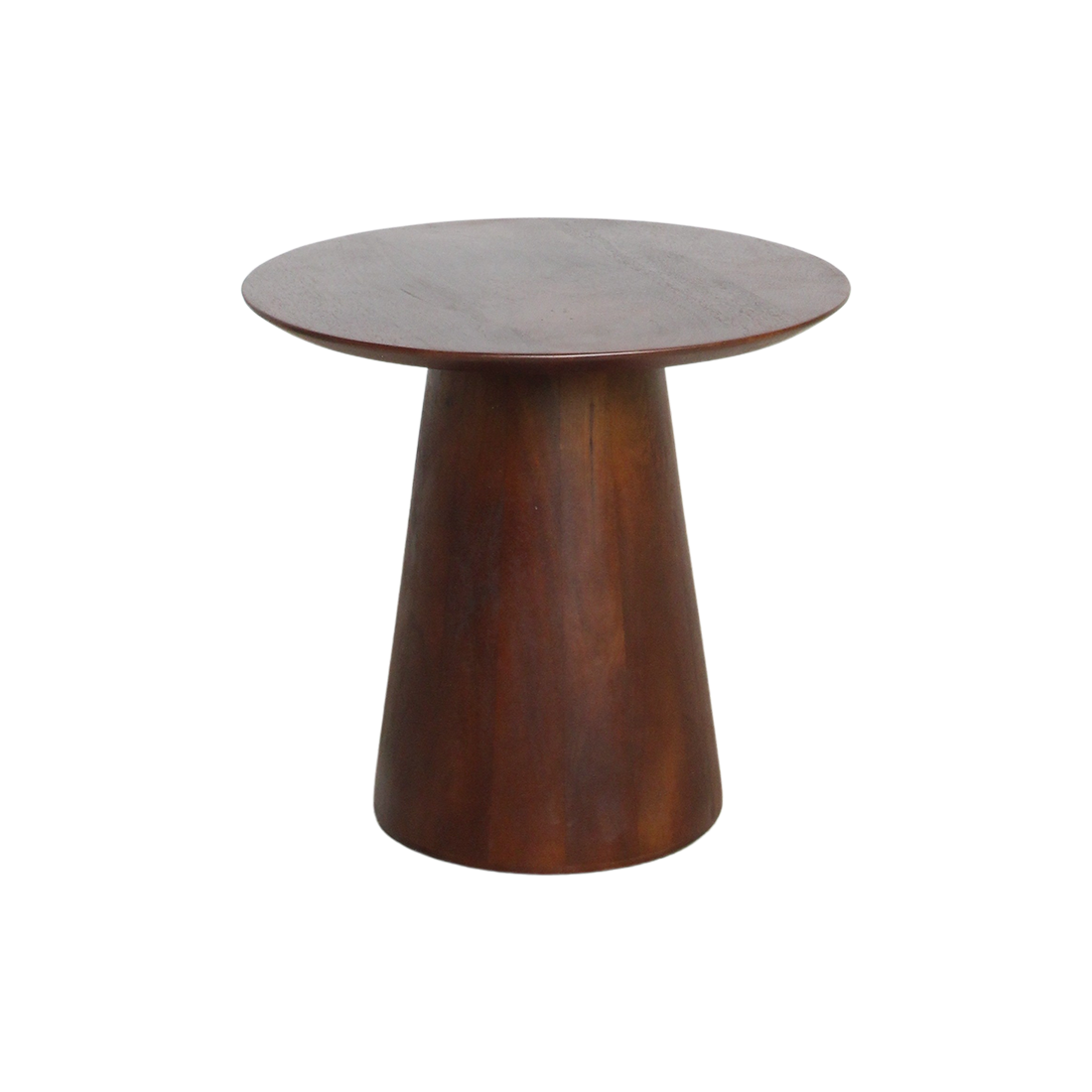 Bullnose mangohouten bijzettafel cone Ø 50 cm