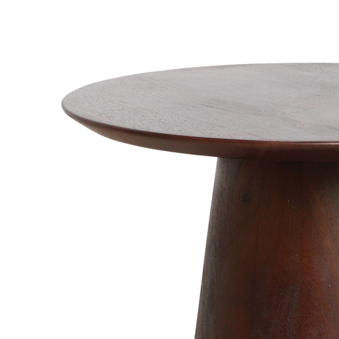 Bullnose mangohouten bijzettafel cone Ø 50 cm