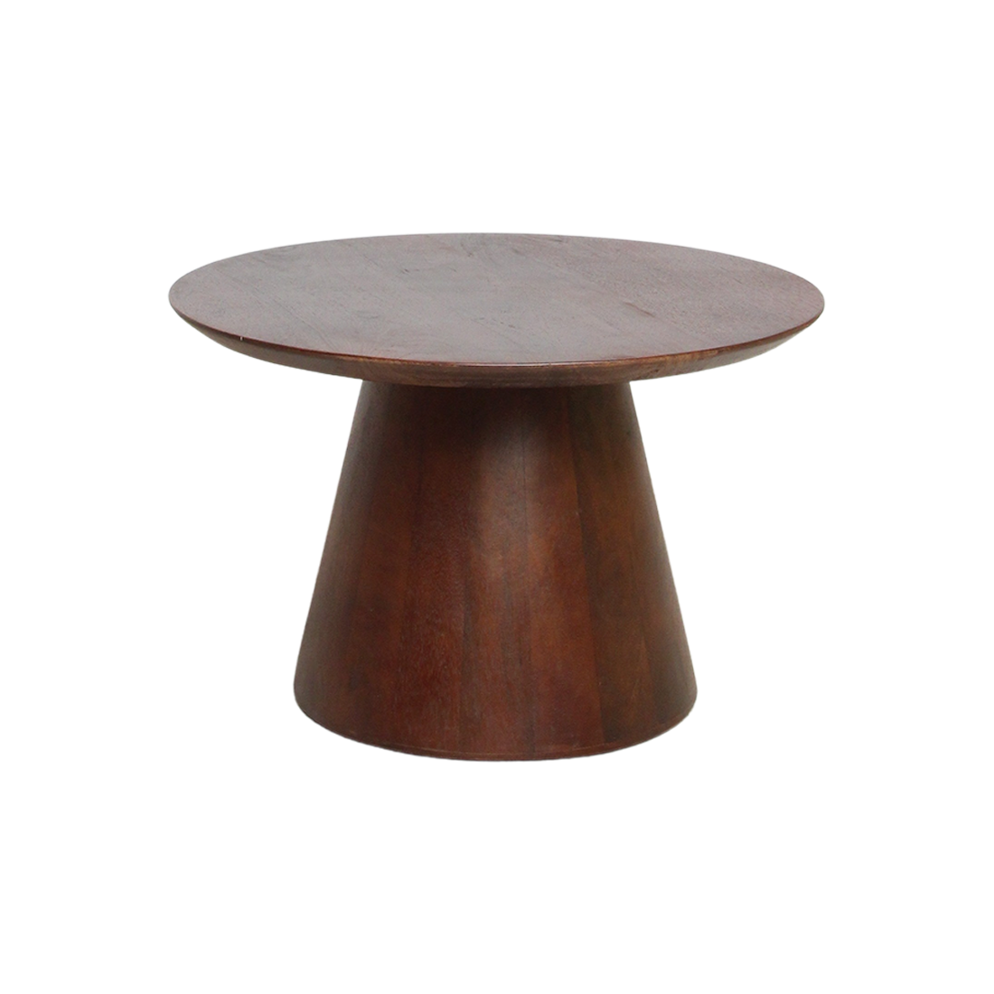 Bullnose mangohouten bijzettafel cone Ø 55 cm