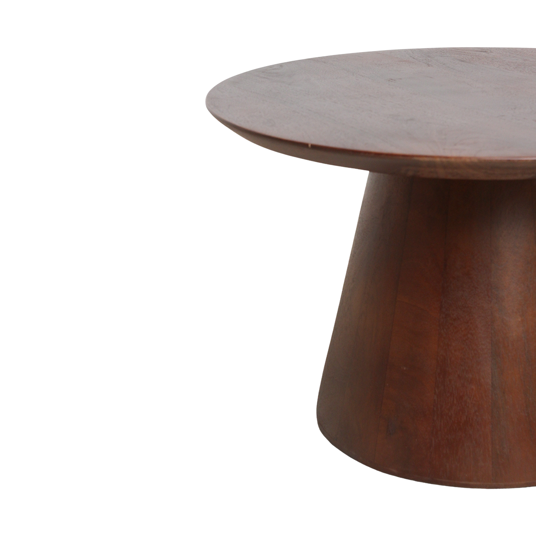 Bullnose mangohouten bijzettafel cone Ø 55 cm