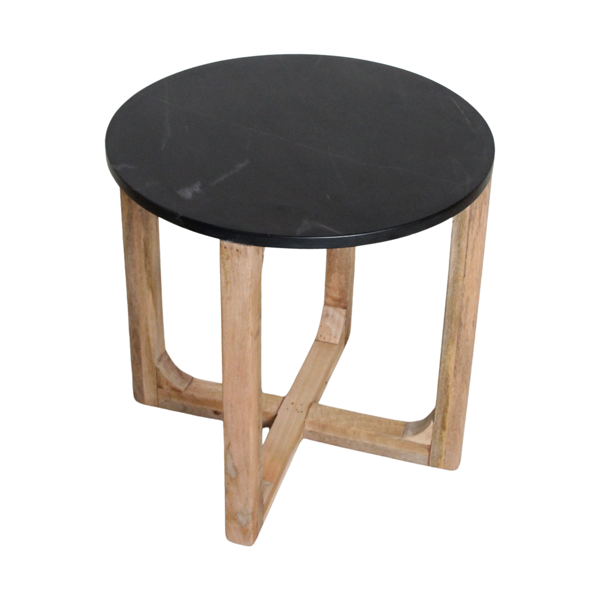 Marmeren bijzettafel rond - zwart