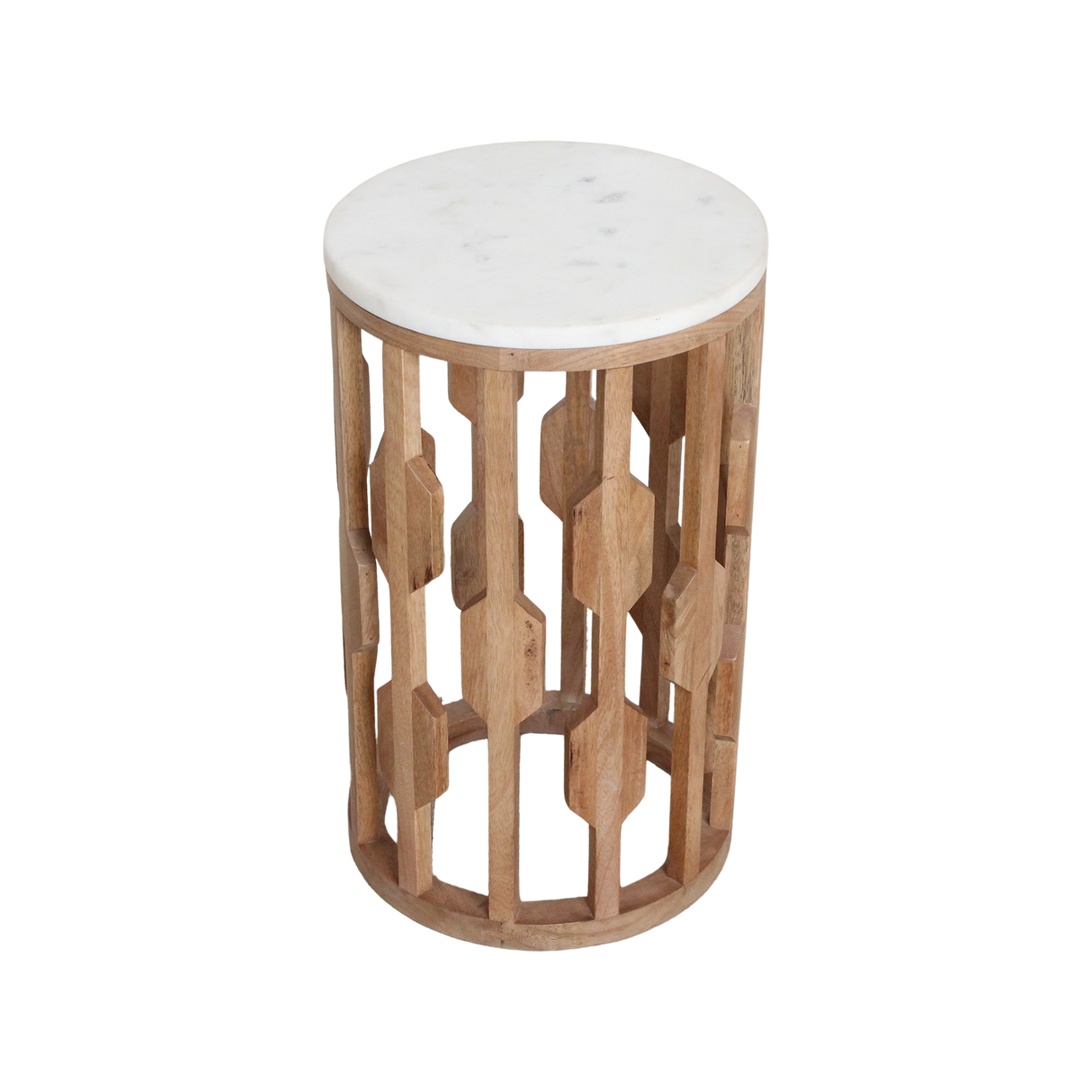 Atjeh marmeren bijzettafel - wit