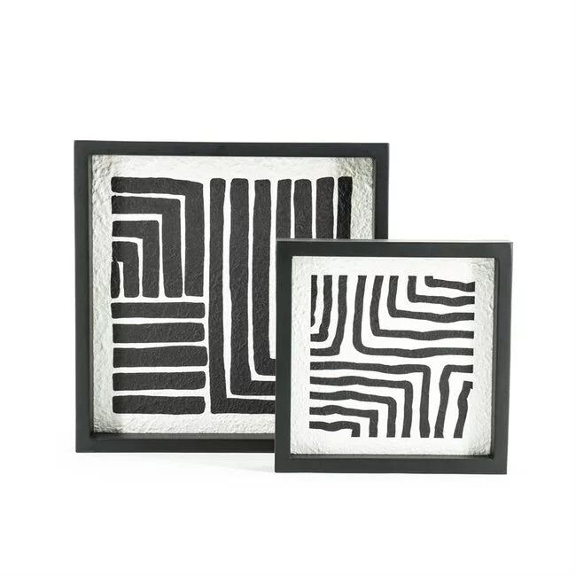 By-Boo wanddecoratie Triq zwart/wit