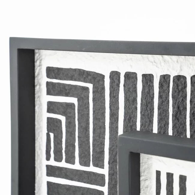 By-Boo wanddecoratie Triq zwart/wit