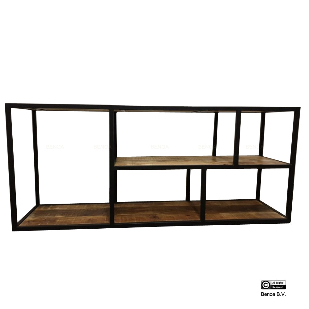 Iron TV Rack with Wooden Shelf 140