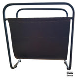 Iron Magazine Rack Leather Basket 40