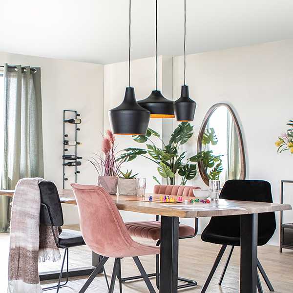 By-Boo Hanglamp Wattson 3 Zwart
