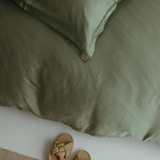 Bamboe dekbedovertrek olijfgroen