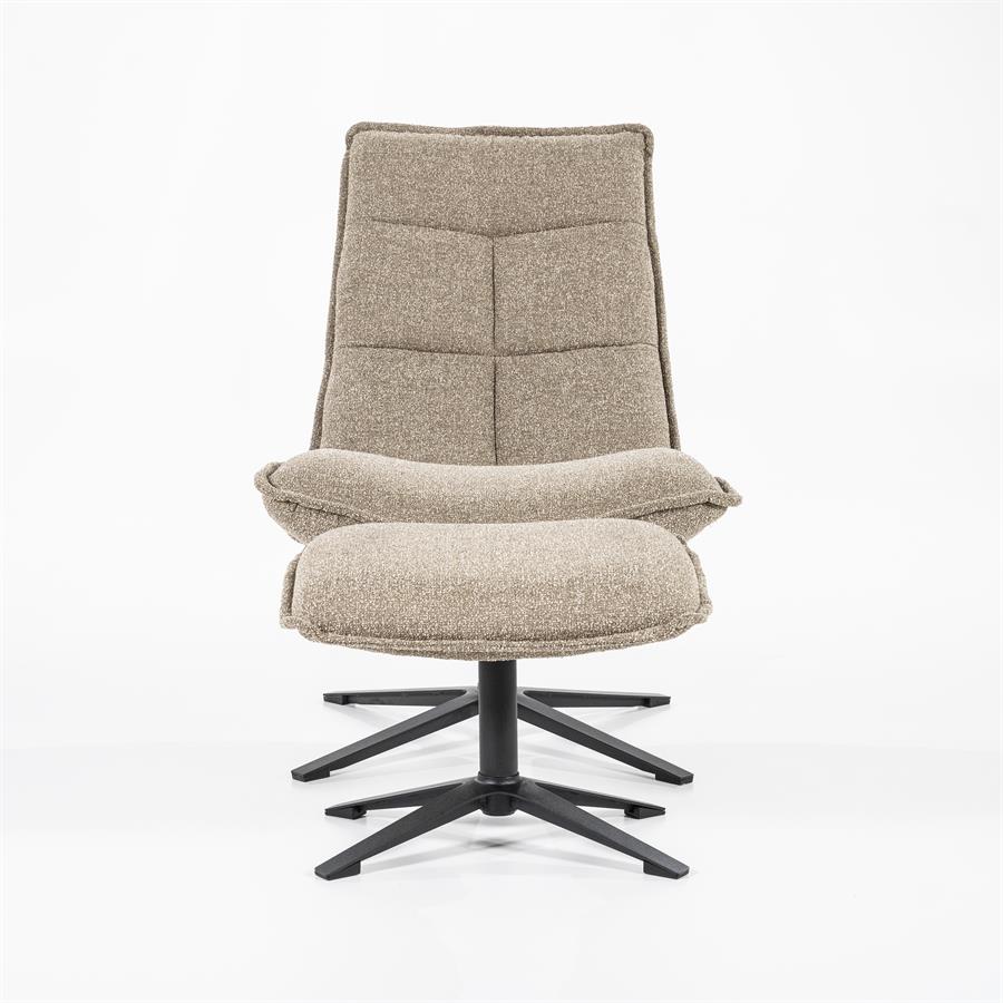 Eleonora Relaxfauteuil Marcus inclusief voetenbank in het beige