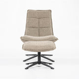Eleonora Relaxfauteuil Marcus inclusief voetenbank in het beige