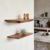 Craftsman teakhouten wandplank - set/2 25 cm